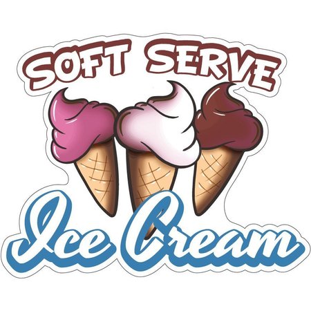 SIGNMISSION Soft Serve Ice CreamConcession Stand Food Truck Sticker, 24" x 10", D-DC-24 Soft Serve Ice Cream19 D-DC-24 Soft Serve Ice Cream19